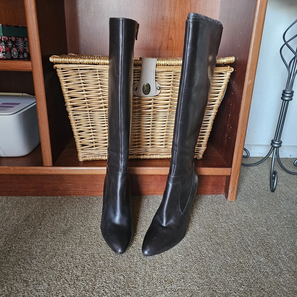 Via Spiga Dark Brown Over the Knee Boots